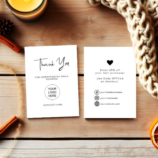 スモールモダンビジネスサンキューカードのスクリプト 名刺
