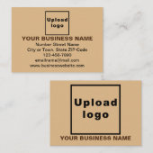 スモールライトブラウン四角形フラット上のビジネスブランド ノートカード (正面/裏面)