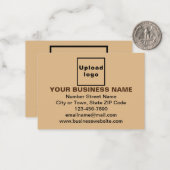 スモールライトブラウン四角形フラット上のビジネスブランド ノートカード (正面/裏面インサイチュ)