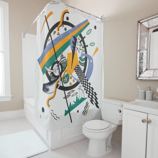スモールワールドIV、抽象芸術、ワッシリー・カンディンスキー シャワーカーテン (インサイチュ)