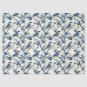 スモールヴィンテージデルフトブルーバードフローラコテージコア 薄葉紙 (正面)