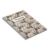 スモールヴィンテージホワイトローズパーソナライズされた ノートブック (右側)