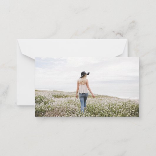 スモール悔やみや弔慰葬儀写真ありがとう ノートカード (裏面)