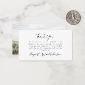 スモール悔やみや弔慰葬儀写真ありがとう ノートカード (正面/裏面インサイチュ)