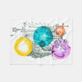 スモール抽象芸術アート「拡大するマルチバース」 フリースブランケット (正面(横))