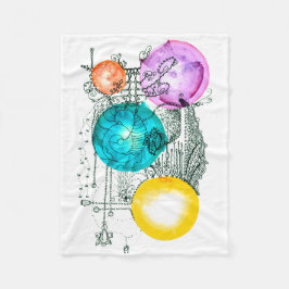 スモール抽象芸術アート「拡大するマルチバース」 フリースブランケット