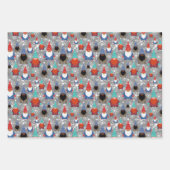 スモール格言スノーフレークイラストクリスマス ラッピングペーパーシート (正面3)