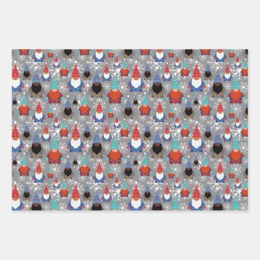 スモール格言スノーフレークイラストクリスマス ラッピングペーパーシート (正面2)