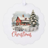 スモール素朴タウンクリスマス オーナメントカード (正面)