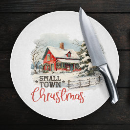 スモール素朴タウンクリスマス カッティングボード