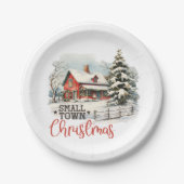 スモール素朴タウンクリスマス ペーパープレート (正面)