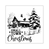 スモール素朴タウンクリスマス ラバースタンプ (インプリント)