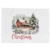 スモール素朴タウンクリスマス ラージペーパーバッグ (裏面)