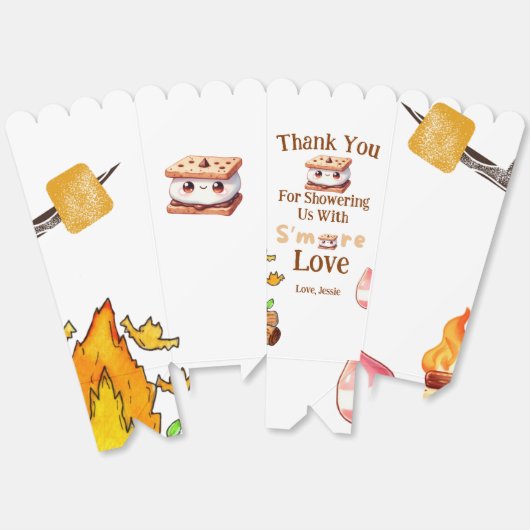 スモール赤ちゃんシャワーありがとう好意バッグSmore フェイバーボックス (見開き)