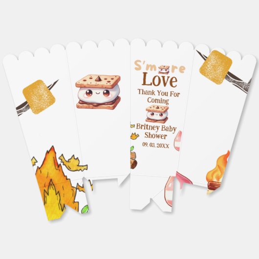 スモール赤ちゃんシャワーありがとう好意バッグSmore フェイバーボックス (見開き)