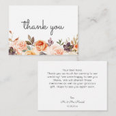 スモール赤面&ピーチフローラ文字サンキューカード2 ノートカード (正面/裏面)