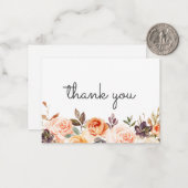 スモール赤面&ピーチフローラ文字サンキューカード2 ノートカード (正面/裏面インサイチュ)