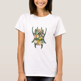 スモール グリーンからティールへのグラデーション スカラベ Tシャツ