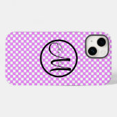 スモール ピンク ホワイト チェック パーソナライズ カ Case-Mate iPhoneケース (裏面 (横))