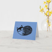 スモール·ファスト·スリービング·キツネ·スケッチ&ポエム·カード カード (黄色い花)