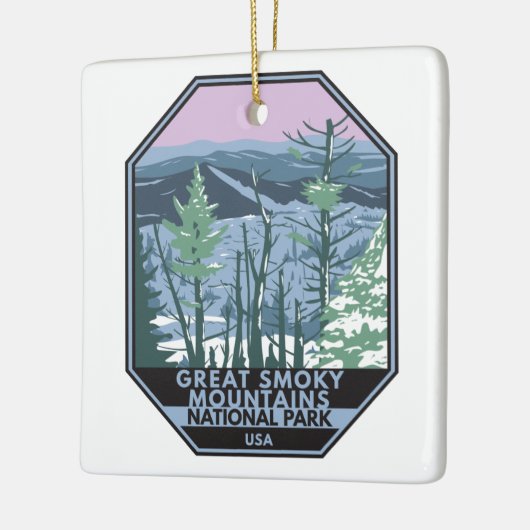 スモー素晴らしキーマウンテンズ国立公園レトロ セラミックオーナメント (左)