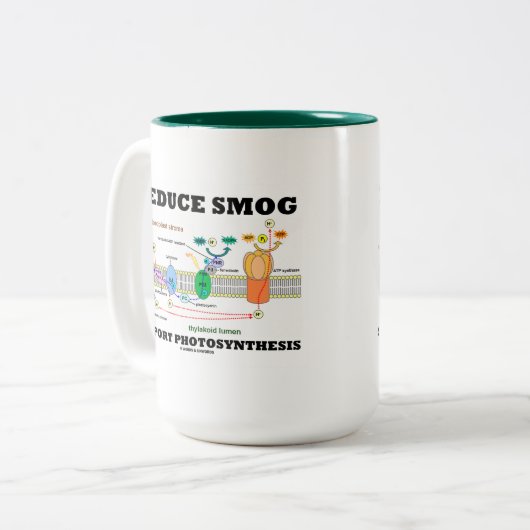 スモ減らッグが光合成を支援 ツートーンマグカップ (正面左)