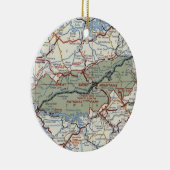 スモ素晴らしーキー山脈国立公園ヴィンテージ地図 セラミックオーナメント (右)