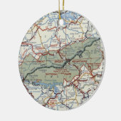 スモ素晴らしーキー山脈国立公園ヴィンテージ地図 セラミックオーナメント (左)