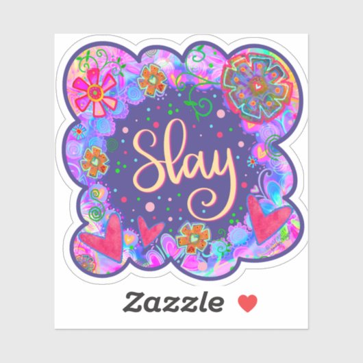 スライおもしろいカラフルフローラハートガーリーインスピレーション シール (シート)