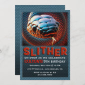 スライザー·スネーク·レプティル誕生日パーティーの招待 招待状 (正面/裏面)