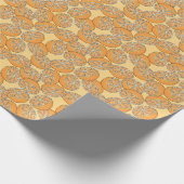 スライスされたオレンジ:シームレスなヴィンテージパターン。 ラッピングペーパー (角)