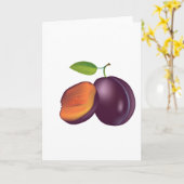 スライスされたオープンプラムのグリーティングカード カード (黄色い花)