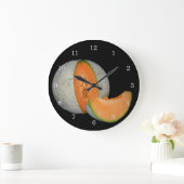 スライスされたカンタロープメロン ラージ壁時計 (ホーム)