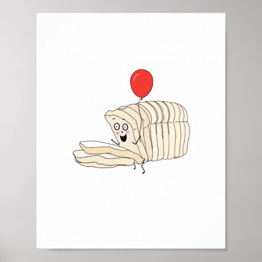 スライスされたパンがテーマの食パンのイラスト ポスター (正面)