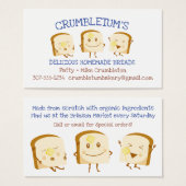 スライスされたパンベーキングベーカリーの名刺 (正面&裏面)