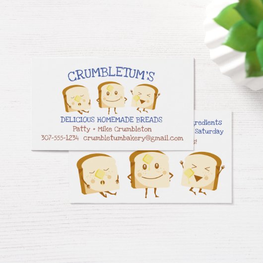 スライスされたパンベーキングベーカリーの名刺 (デスク)