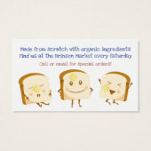 スライスされたパンベーキングベーカリーの名刺 (裏面)