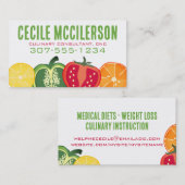 スライスされたフルーツベジタブルシェフケータリングビジネスカー 名刺 (正面/裏面)