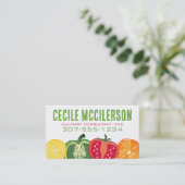 スライスされたフルーツベジタブルシェフケータリングビジネスカー 名刺 (スタンド正面)