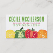 スライスされたフルーツベジタブルシェフケータリングビジネスカー 名刺 (正面)