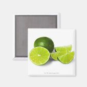 スライスされたライムウェッジ、白い背景のカットアウト マグネット (正面/裏面)