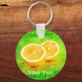スライスされたレモンと水滴キーチェーン キーホルダー (正面)