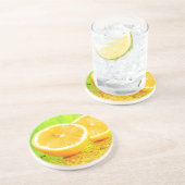 スライスされたレモンと水滴コースター コースター (側面)
