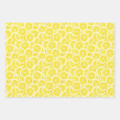 スライスされたレモンのラッピング紙セット ラッピングペーパーシート (正面)
