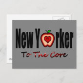 スライスされた大きなリンゴとコアへのニューヨーカー ポストカード (正面/裏面)