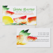 スライスされた野菜ビーガンのシェフのケイタリングビジネスカード 名刺 (正面/裏面)