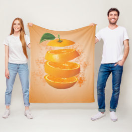 スライスしたオレンジ鮮やか色とリフレッシュしたカスタムイメージ フリースブランケット