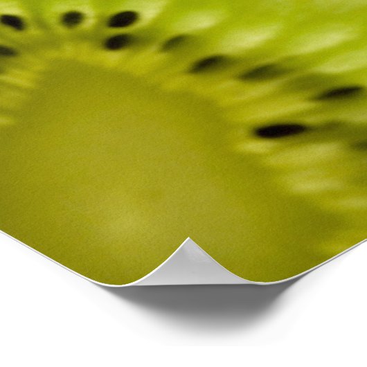 スライスしたキウイ4枚の極限クローズアップ ポスター (角)