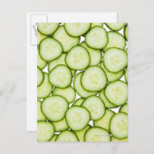 スライスしたキュウリのフルフレーム、白 ポストカード (正面/裏面)