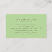 スライスしたパンをボード上に、ベーカリー 名刺 (裏面)